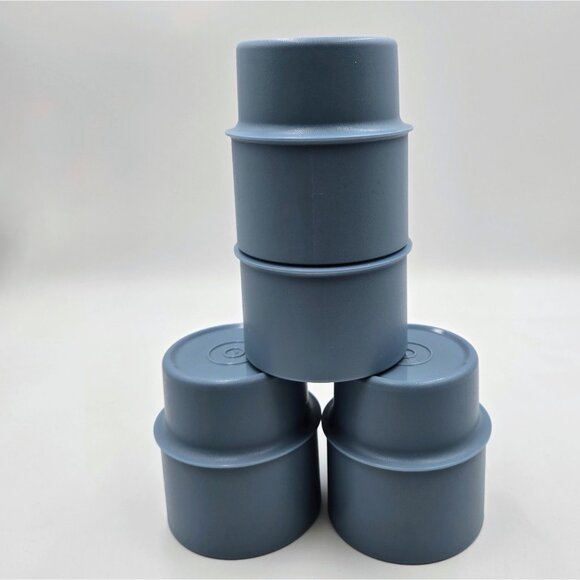 Vintage Tupperware Stacking Mugs 1312-12 Mug Cup Blue Read - Picture 8 of 9